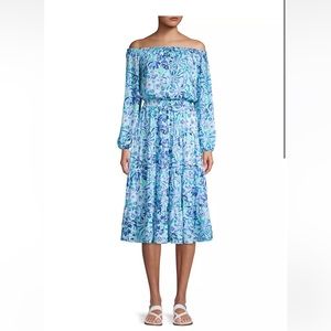 Jennie Printed Off-The-Shoulder Midi Dress